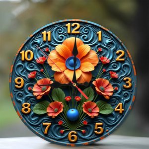 Round Wooden Wall <b>Clock</b> 25x25cm Casual Modern Quiet Non Ticking Home Office Corridor Hanging <b>Clock</b> - Product Image 1