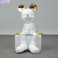 Dessin animé Mickey Minnie assis sur une chaise Dessin animé créatif Speelgoed Mickey Minnie statue