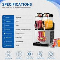 Mesin Slush Otomatis 12L X 2 dengan Layar LED Pintar dan Gagang Mudah Ditarik Pembuat Koktail Beku 24L untuk Bar dan Toko