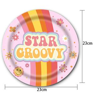 Juego de Vajilla de Papel con Temática de Niña Feliz DAMAI, Platos Rosas Desechables, Decoraciones para Fiestas de Cumpleaños Infantiles - Product Image 5