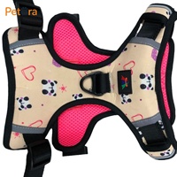 Harnais pour animaux de compagnie Petora en nylon, sangle de poitrine, motif panda/coeur, design tendance, toutes tailles, facile à mettre, confortable