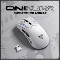 Souris de jeu ONIKUMA DM01 tri-mode avec autocollants personnalisables, sans fil/filaire, DPI réglable, souris optique légère