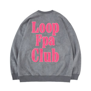 Sudadera con Capucha Personalizada para Hombre, Cuello Redondo, Logotipo Bordado en Chenilla, Tejido de Punto, Otoño, Transpirable, Talla Grande - Product Image 5