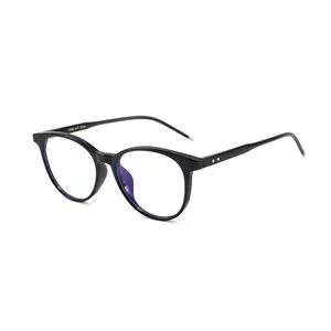 2024 Neu günstig Großhandel Kunststoff Tr90 Brillenrahmen oval retro Anti-blau Licht Brillen Gummi Tempel Kurzsichtigkeit Brillenrahmen