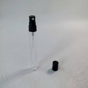 10ml clair Mini atomiseur brouillard flacon cylindre bouteille de <span class=keywords><strong>parfum</strong></span> en verre avec bouchon noir et sertissage cou pompe pulvérisateur vide échantillon vaporisateur - Product Image 2
