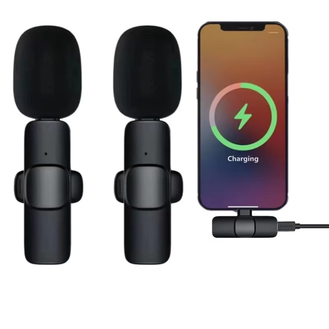 Mini Wireless Microphone for Mobile Phone Portable Plug Play Noise Cancelling Charge Phone Using for Outdoor Live Streaming