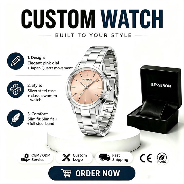 For Women's High-End 32mm Dial Quartz Stainless Steel Luxury Watch 5BAR Water Resistance Business Fashion Design Latest