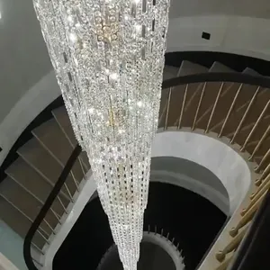 Luxury Style Indoor Decoration Hotel Lobby Staircase Villa LED Modern Crystal Chandelier Lighting
