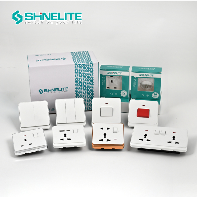 Shinelite Newest Design Big Button 10A 1 Gang 1 Way Electrical Wall Light Switch
