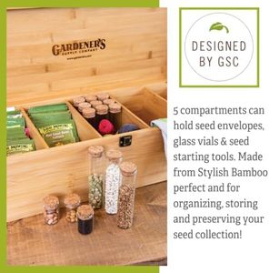 Kit di risparmio di semi di bambù per azienda di fornitura di giardiniere Kit elegante e sicuro per grandi fiale di vetro 3 grandi 3 scatole di immagazzinaggio - Product Image 3
