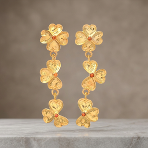 Pendientes de Perlas de Latón Hechos a Mano, Chapados en Oro, Forma de Corazón, Estilo Étnico, Bohemio, Unisex - Product Image 3