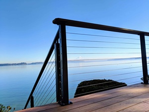 Rampe en câble pour terrasse, <span class=keywords><strong>mezzanine</strong></span> abordable, rampe en acier de 8 mm, main courante en <span class=keywords><strong>bois</strong></span>, installation facile, rampes en verre sans cadre - Product Image 5