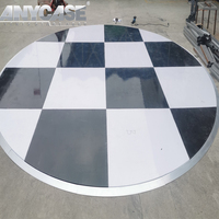 Panneau carré de piste de danse portable de haute qualité à motif quadrillé avec design circulaire pour utilisation en extérieur sur gazon