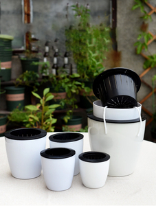 <span class=keywords><strong>Maceta</strong></span> de riego automático con logotipo, <span class=keywords><strong>maceta</strong></span> china de plantación sencilla personalizada para decoración de jardín interior y <span class=keywords><strong>exterior</strong></span>, blanca y moderna, 63g - Product Image 4