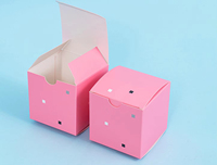 Boîtes d'emballage cosmétiques en carton petit format, carrées, roses, pour rouge à lèvres et crème pour le visage, gaufrées, recyclables, pliables, vente en gros