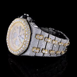 Montre élégante de style antique avec verre en quartz et moissanite, mouvement à quartz précis, bracelet durable en acier inoxydable, boîtier argenté - Product Image 3