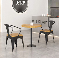 Table à manger rectangulaire convertible avec plateau en bois naturel et pieds en métal en forme de U double, style moderne pour hôtel, salon, bureau à domicile