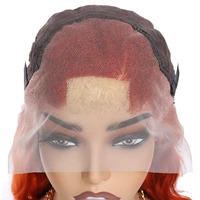 Pelucas de Encaje Frontal HD 13x4 con Ondas Suaves y Transparentes, Reflejos Naranja Jengibre 613 #   Cabello Humano Brasileño Remy Rubio, Densidad 180%, 10A