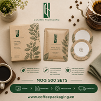 Kit d'emballage de café innovant en fibre végétale, avec sachet de café filtre rond UFO pour extraction stable, sans coût de conditionnement supplémentaire