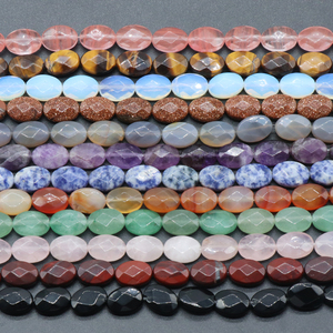 10x14mm Ellipse mặt hình bầu dục tự nhiên mã não pha lê Aventurine đá không thường xuyên lỏng hạt cho DIY trang sức phụ kiện - Product Image 2