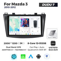 MEKEDE DUDU7-Autoradio avec navigation GPS, lecteur multimédia, écran 2K, Android Auto, pour Mazda 3 2010-2012