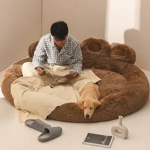 Large Human Dog Bed Foam Plush Round Luxury Pet Dog Bed House Wholesale Washable Dog Mat Design Pet Sofa Bed