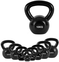 Kettlebell réglable haut de gamme en fonte peinte en noir avec logo personnalisé, vente en gros, 1-50 kg