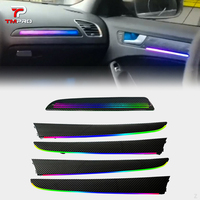 Lumière ambiante LED TMPRO à motif de surface en fibre de carbone haute luminosité pour Audi A4L B8 2009-2016, connexion Bluetooth via application