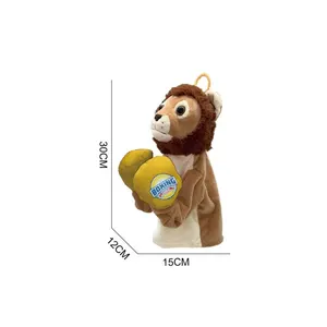 Fabricants vente en gros d'accessoires de performance interactifs parent-enfant marionnette à main en peluche lapin lion boxe cadeau sonore jouets pour enfants