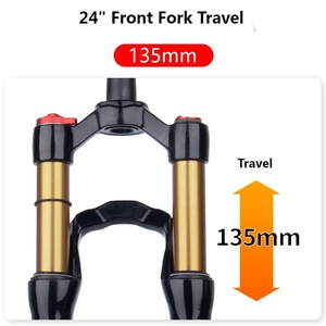 Nouveauté étudiant VTT fourche <span class=keywords><strong>avant</strong></span> amortisseur fourche pneumatique 20/24 pouces épaule/fil contrôle vélo essieu arrière fourche - Product Image 3