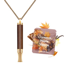 Wooden Anti Anxiety Personal Natural Fruit Aroma Essential Oil <b>Diffuser</b> Quit Smoking Patch Nasal Inhaler Breathing Necklace - Product Image 1