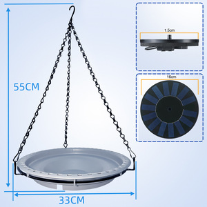 Fontaine solaire suspendue pour bain d'oiseaux et abreuvoir, ornement de jardin extérieur, automatique et étanche - Product Image 4