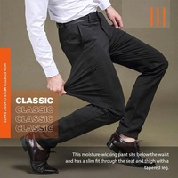 Pantalon de jogging homme sur mesure de haute qualité, coupe droite, extensible, décontracté, formel, pour le travail, le bureau, imperméable, respirant, en tissu peigné