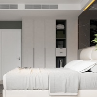 Lampu LED Terintegrasi Modern Lemari Pakaian Terpadu Desain Minimalis Solusi Penyimpanan Khusus untuk Furnitur Kamar Tidur Rumah Umum