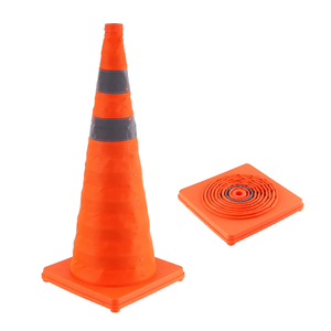 Cône de route en nylon Oxford personnalisé produits d'avertissement réfléchissants cônes de sécurité de cône de signalisation pliable de barricade Flexible - Product Image 2