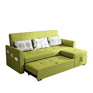 Canapé-lit <span class=keywords><strong>convertible</strong></span> moderne et simple en tissu, multifonctionnel, avec chaise longue escamotable et pliable, structure en bois, idéal pour les petits appartements. - Product Image 3