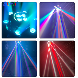 Lampu Moving Head Halloween Model Baru 150W Enam Lengan dengan Efek Mata Lebah 4 dan Remote Control untuk Panggung <span class=keywords><strong>DJ</strong></span> Profesional - Product Image 2