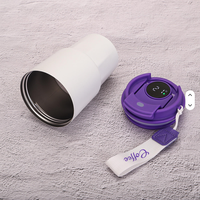 Bouteille d'eau intelligente en acier inoxydable 316 avec logo personnalisé, 450 ml, affichage LED de la température, thermos isotherme, gobelet à café, 6-12