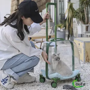 Nuovo Design di lusso portatile Trolley per animali domestici multifunzionale removibile gatto borsetta per animali da viaggio all'aperto cassa