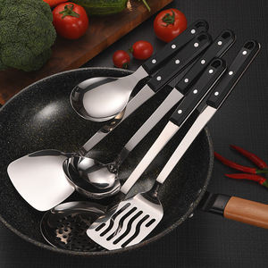Set di utensili da cucina mestolo zuppa Ustensiles De Cuisine En Inox in acciaio Inox utensili da cucina Set con manico in plastica - Product Image 4