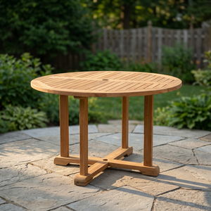 Latest Design Modern Garden Wooden <b>Folding</b> <b>Dining</b> <b>Table</b> Round Handmade Teak Wood From Indonesia for Outdoor & Hotel Use - Product Image 3