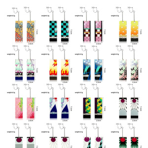 Pendientes <span class=keywords><strong>de</strong></span> Clip con Diseño <span class=keywords><strong>de</strong></span> Demon Slayer, Kimetsu No Yaiba, <span class=keywords><strong>Kamado</strong></span> Tanjirou, en Acrílico Clásico, para Cosplay, para Hombres y Mujeres - Product Image 6