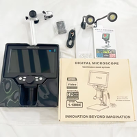 Microscope numérique USB 1200X avec écran LCD 7 pouces, source de lumière LED, endoscope électronique pour réparation mobile