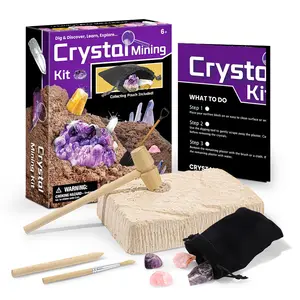 Vástago de juguete para niños de buena calidad, juguete de excavación ecológico educativo y kit de roca de recolección de minería de cristal surtido