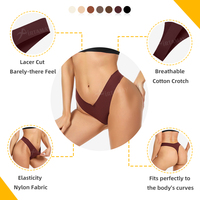 Celana Dalam Wanita Green Envoy Low Waist Thong, Bragas Fitness Bentuk V, Seamless T-Back, Laser Cut, Bahan Sutra Es