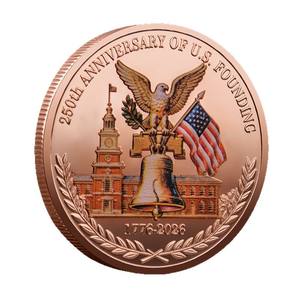 浮雕镀金美国独立250周年纪念币 美国250周年纪念币带鹰 - Product Image 3