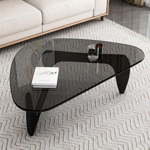 Mesa de centro de vidrio templado, diseño minimalista moderno, muebles para sala de estar, fácil de limpiar - Product Image 2