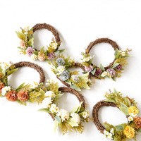 Guirlande de fleurs artificielles d'automne, style nordique, à suspendre à la porte, décoration murale et de porte, polyester, pour mariage/fête
