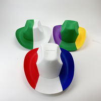 Chapeaux de cowgirl HLC Creations avec logo personnalisé, design drapeau national, pour le sport, idéaux pour encourager les matchs de football mondial aux États-Unis, au Canada et au Mexique