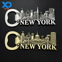 Custom Logo City Landmark Bottle Opener Fridge Magnet, Wholesale Vintage Zinc Alloy 3D Embossed Tourist Souvenir OEM ODM